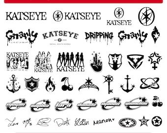 Kpop Katseye SVG PNG Bundle, Katseye Logo Vector, Cricut & Silhouette Files, Girl Group Merch Clipart, Katseye Gnarly PNG Digital Download