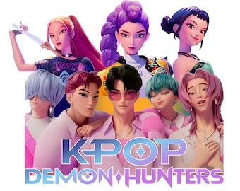 Kpop Dämonenjäger PNG | Saja Girls Fan Art PNG (Mira, Rumi, Zoey) | Saja Jungen Fan Art | Huntrix Clipart | kpop Anime Merch zum Ausdrucken