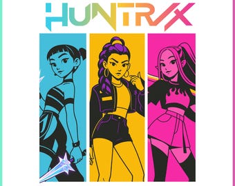 Kpop Demon Hunters Huntrix PNG Clipart, Anime Fan Art (Digital Download)