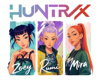 Kpop Demon Hunters PNG Clipart Bundle, Anime Fan Art (Digital Download)