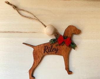 Custom Vizsla Ornament, Dog Memorial Gift, Loss Of Pet, Pet Ornament, Christmas Keepsake, Dog Memorial Ornament, Stained Glass Sympathy Gift