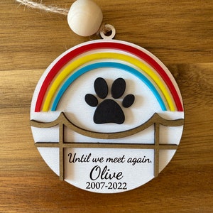 Dog Rainbow Bridge Memorial Pet Ornament perfect remembrance for your loved one. image 2