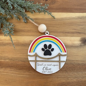 Dog Rainbow Bridge Memorial Pet Ornament perfect remembrance for your loved one. image 1