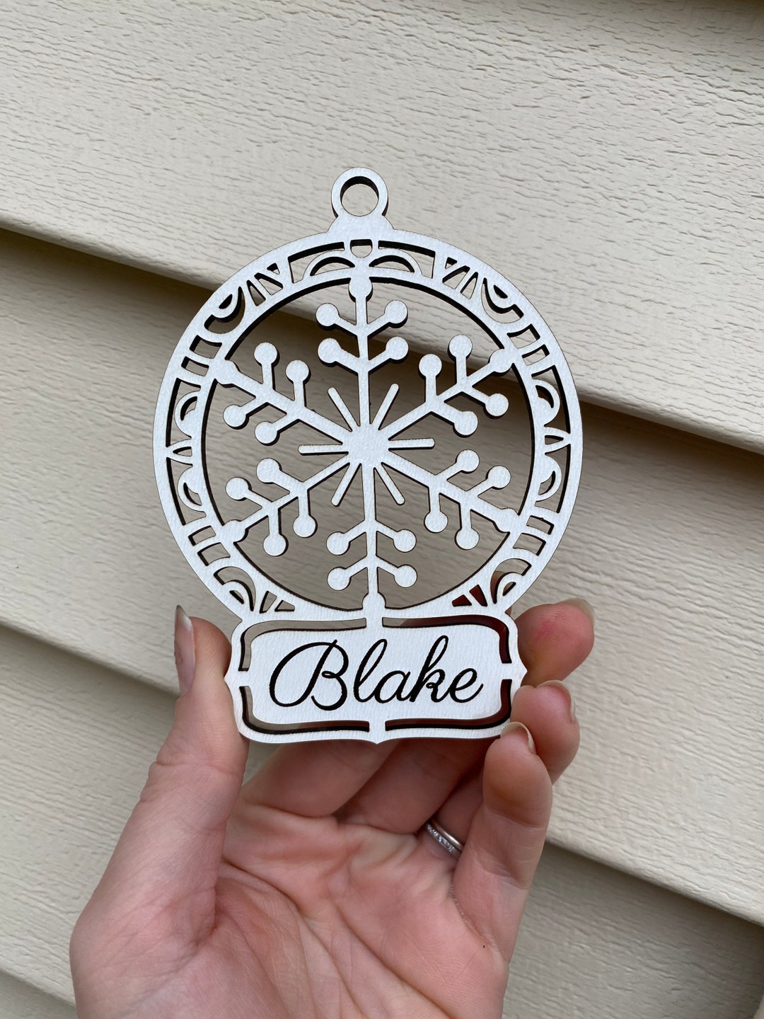 Personalized Snowflake Engraved Laser Cut Ornament Christmas and ...
