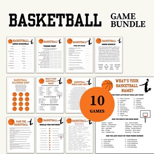 Basketball Party Game Bundle Printable, Fun Birthday Party or Watch Party Game for Basketball Fans, Team, Families, Friends, Game Night