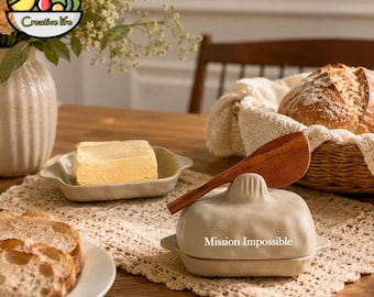 Personalized Ceramic Butter Dish Custom Engraved Butter Keeper Handmade Rustic Covered Butter Box Farmhouse Kitchen Gift