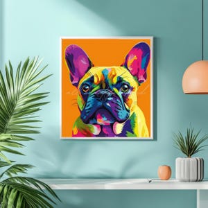French Bulldog Pop Art Portrait | Dog Pop Art | Dog Lovers | Dog Gift | Unique Pet Portrait | Pop Art Dog Prints | Pop Art Wall Art |