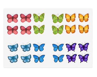 Vibrant Butterfly Sticker Sheet - Fun and Colorful Planner and Computer Stickers