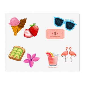 Tropical Paradise Sticker Collection for Summer Planners and Crafting