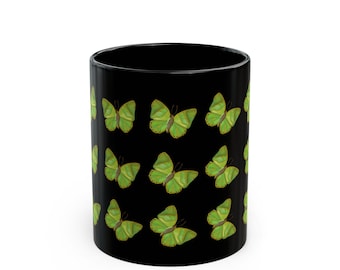 Grüner Schmetterling Becher, Natur-Liebhaber-Geschenk, Kaffeetasse, Teebecher, Küchen-Dekor