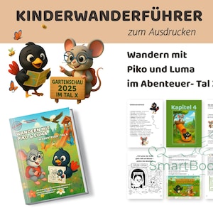 Hiking with children | Piko & Luma discover the Adventure Valley X at the Garden Show | Family hiking guide as a PDF download with interactive pages