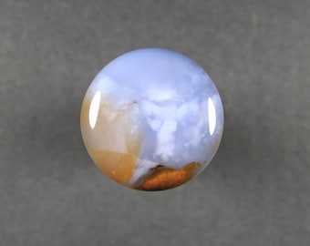 Madison Blue Chalcedony Large Round Cabochon 31.5 mm