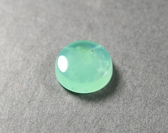 Bright Chrysoprase Flat Tablet Round Cabochon 13.9 mm
