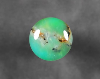 Large Chrysoprase Round Cabochon With Matrix 24.6 x 24.7 mm