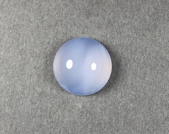 Glowing Blue Chalcedony High Dome Cabochon 15 mm