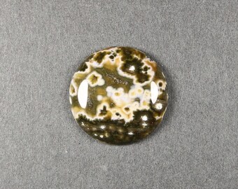 Ocean Jasper Green and White Round Cabochon 20.8 mm