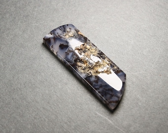 Dendritic Chalcedony Partially Rough Cabochon 50.5 x 17.1 mm