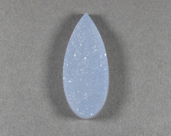 Pale Blue Drusy Quartz Teardrop Cabochon 36 x 16