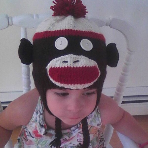 Brown Sock Monkey Hat for Toddler