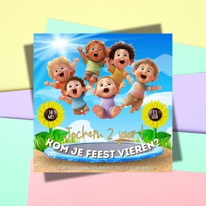 Digitale uitnodiging verjaardag kind, kinderverjaardag, uitnodiging verjaardag, gepersonaliseerde uitnodiging, verjaardag kaart, birthday