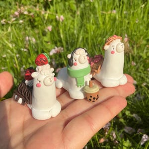 Custom Llama Figurines - Make Your Own Llama Desk Friend - Customised Handmade Clay Figurine - Cute Polymer Clay - Gift for Birthday, Friend