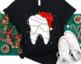 Dental Tooth Christmas Lights Shirt, Dental Christmas Gifts, Dental Hygienist Shirt, Dentist Shirt, Dental Assistant Shirt