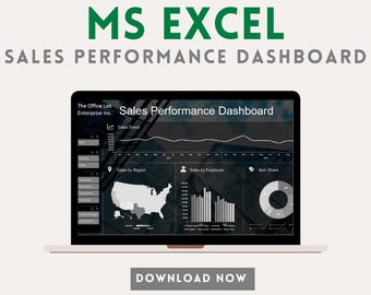 Excel Sales Dashboard Template: KPI Tracker, Business Analytics (Instant Download)