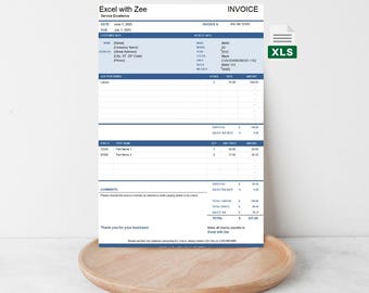 Vehicle Repair Invoice Template | Editable Excel Sheet for Auto Shops & Mechanics
