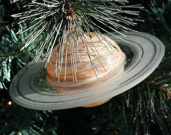 Blown Glass Saturn Christmas Ornament