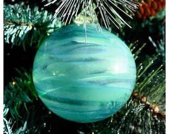 Blown Glass Uranus Christmas Ornament