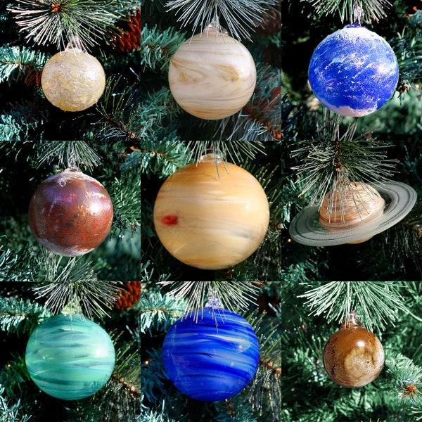 Blown Glass Solar System Ornaments - Full Set of 10!