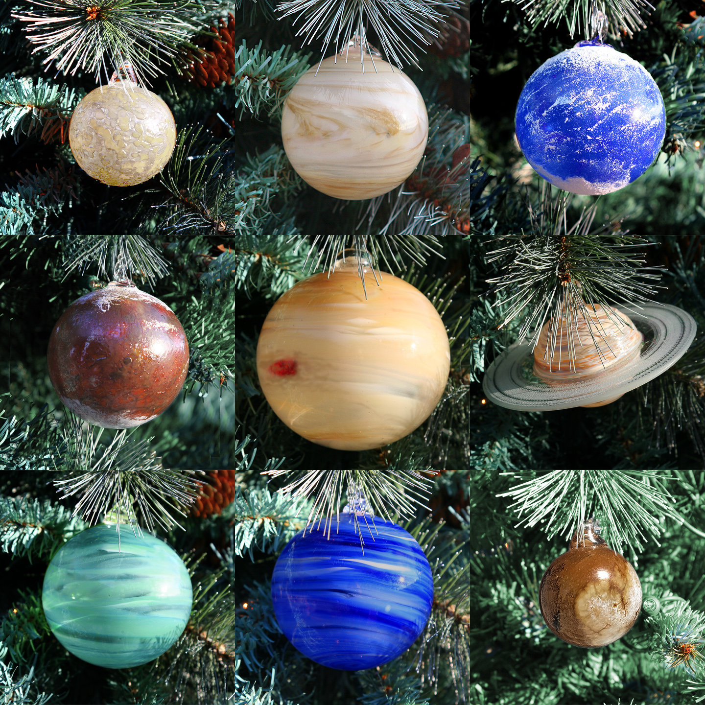 Blown Glass Solar System Ornaments Full Set of 10 Etsy Australia