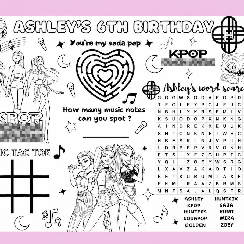 Huntrix Coloring Pages — Idea 3 Huntrix Coloring Pages — Idea 3