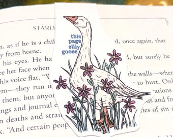 Silly Goose Magnetic Bookmark, Country Geese Page Marker, 90s vibes, Cottagecore Aesthetic, Gift for Readers, Gifts for Bookworms, Whimsical