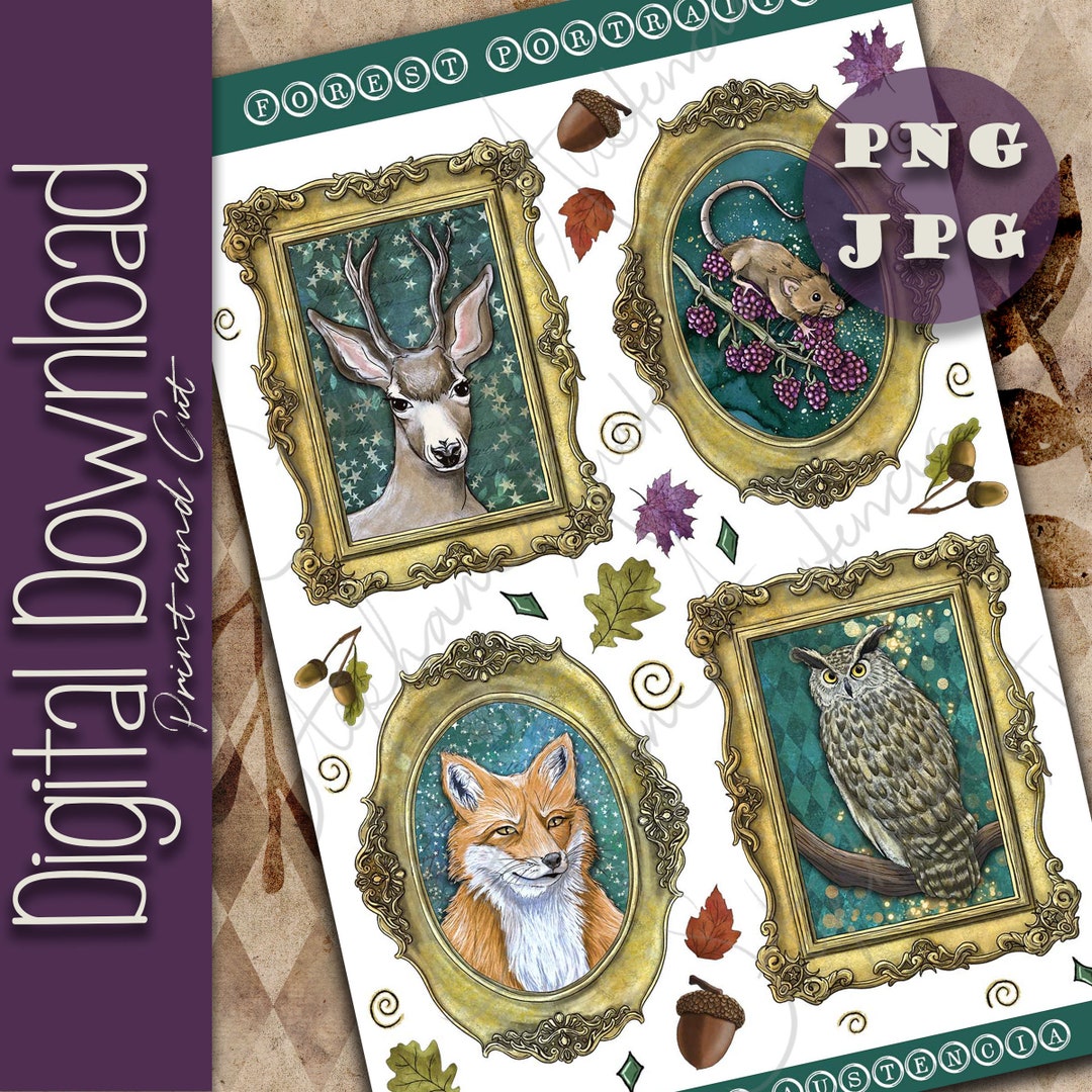 Printable Forest Animal Stickers Forest Animal Stickers Etsy