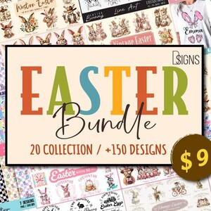 Easter Bundle – 150+ PNG Designs for T-Shirts, Clipart, Patterns, Sublimation & Printables