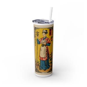 Gobelet fin carte de tarot chinois, tasse à thé orientale, tasse de voyage, verres d'inspiration asiatique, tasse à thème révélateur de bonne aventure, cadeau unique