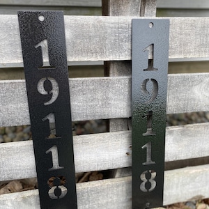 Custom Metal House Number Sign Set for Mailbox Post – Personalized Address Plaque – Hammered Finish – Outdoor Home Decor – Rustic Metal Sign