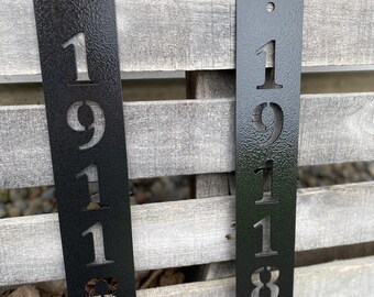 Custom Metal House Number Sign: Hammered Rustic Address Plaque