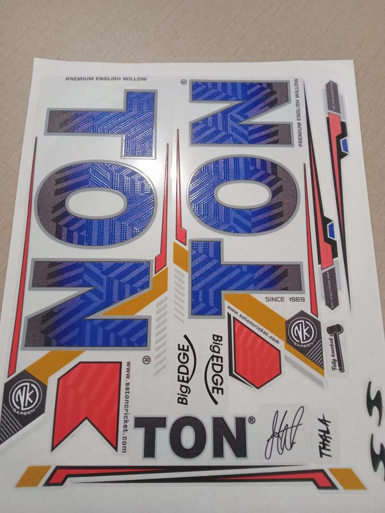 2025 Latest Edition TON (pack of 3 Cricket Bat Stickers ). Select Any 3 ...