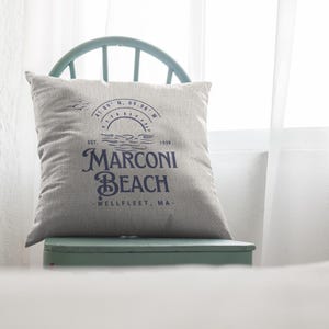 Marconi Beach Throw Pillow | Cape Cod Coastal Decor, Massachusetts Beach House Accent