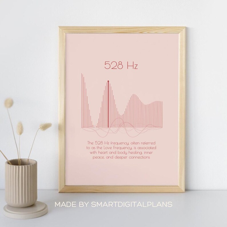 528 Hz Love Frequency Digital Print – Romantic Wall Art for Valentine’s ...