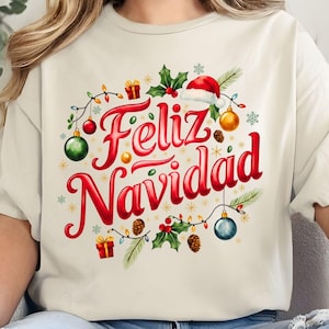 Feliz Navidad 2025 Shirt PNG, Spanish Christmas Design (Digital Download)