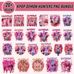 Valentine Huntrix Anime Girl Group PNG bundle (Digital Download)