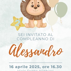 INVITO DI COMPLEANNO per bambini - Modificabile su Canva, digitale, colorato, stampabile, perfetto per WhatsApp