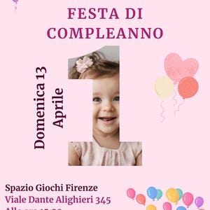 INVITO di COMPLEANNO digitale - Festa bambini, editabile su Canva, scaricabile, WhatsApp, stampabile per un anno maschio e femmina