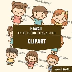 Kawaii Chibi Clipart für Aufkleber, Planer, Scrapbooking - Kommerzielle Nutzung PNG Grafiken