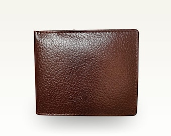 Handcrafted Nappa Leather Bifold Wallet: Men's Full Grain Sheep Leather with Coin Pocket
