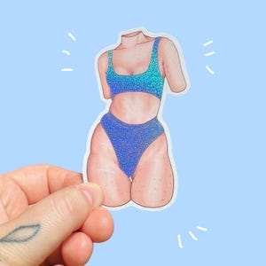 Hip Dips Glitter Body Positive Vinyl holografische Aufkleber