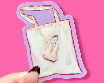 Tote Bag on a Tote Bag Vinyl Matte Sticker Decal